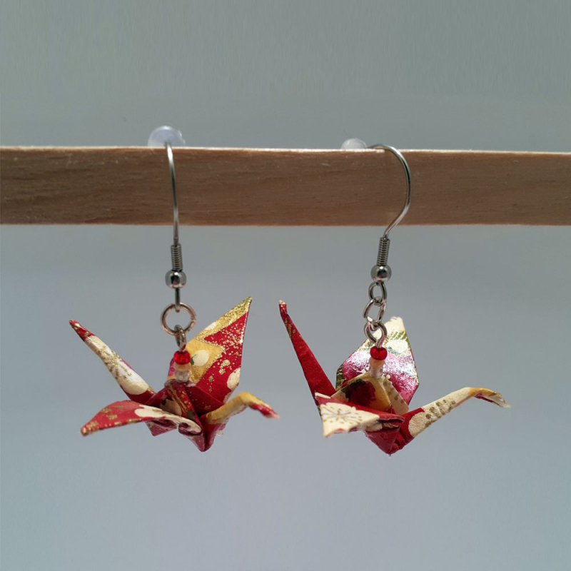 Boucles d'oreilles grues