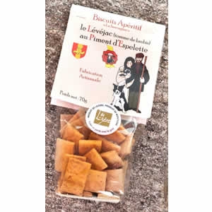 Biscuits Lévéjac (tomme de brebis) – Piments d’Espelette 70g