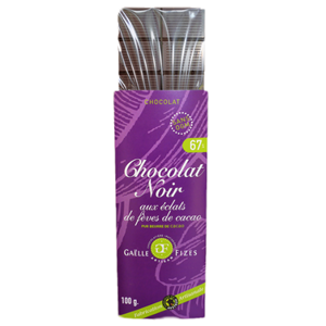 CHOCOLAT NOIR: Eclats de fèves de cacao 67%
